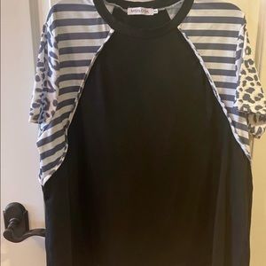 MissLook Leopard and Striped Tee 3XL NWOT